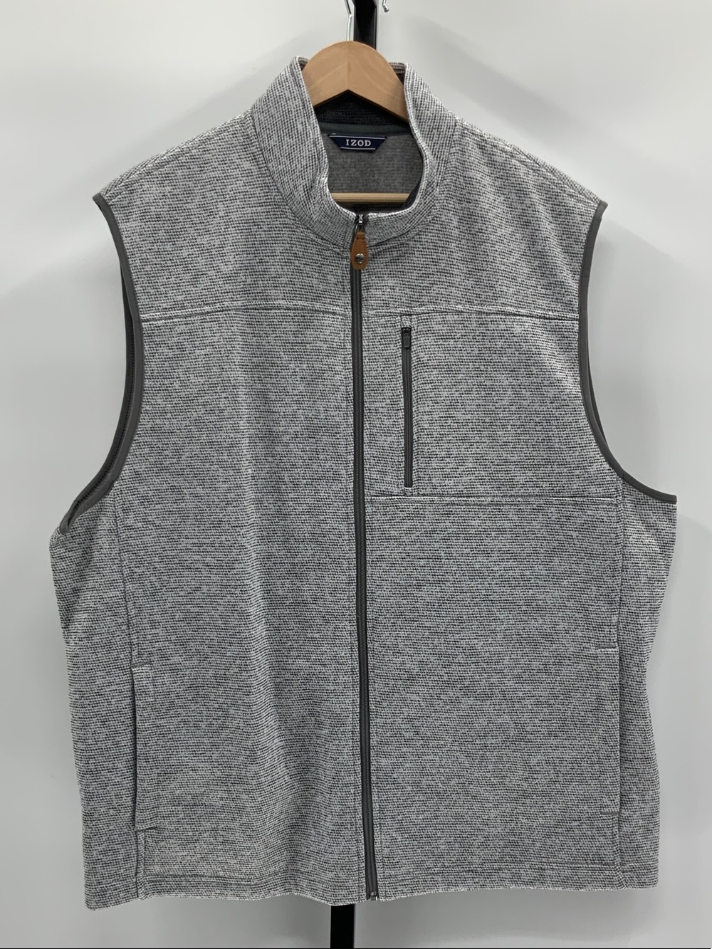 Izod Gray Heather Full-Zip Quilted Vest